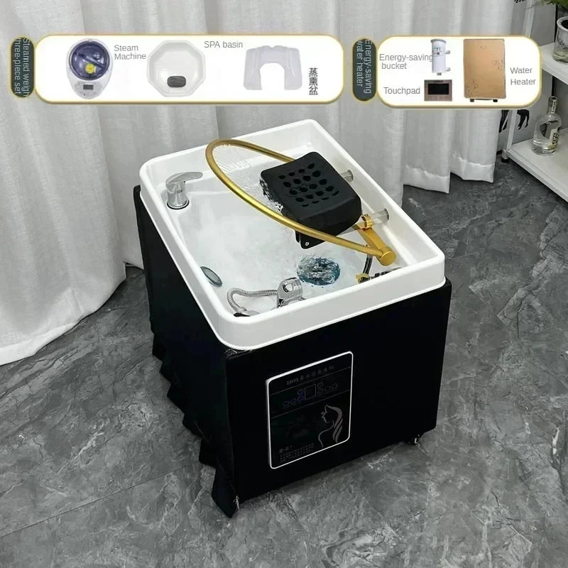 Head Spa Shampoo Chair Hair Salon Portable Small Hair Washing Station Chair Move Therapy Lettino Massaggio Furniture MQ50SC FREE shipping