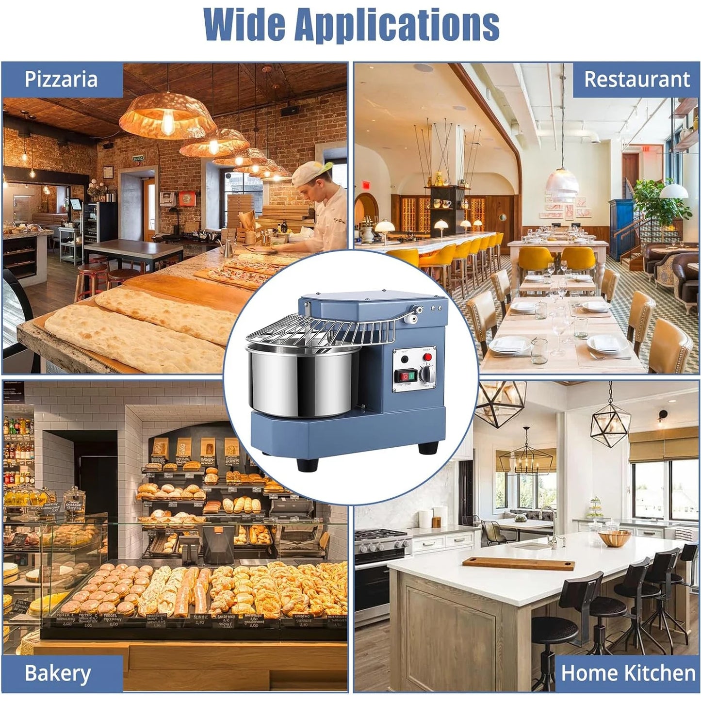 8.5QT Commercial Stand Mixer Dual Rotating Dough Kneading Machine 450W Kitchen Electric Dough Mixer Metal Food Mixer
