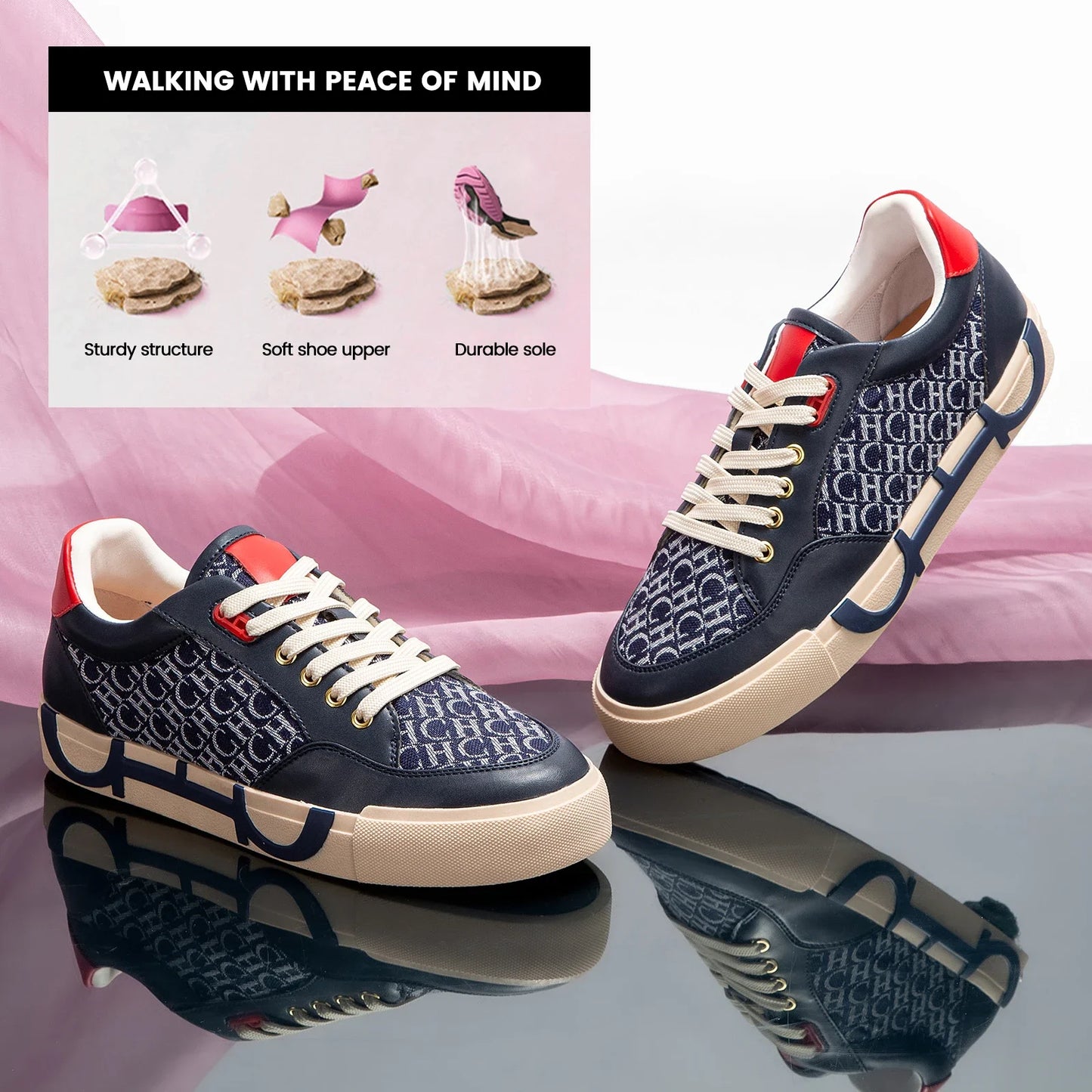 Carolina Herrera Sneaker Classic Retro Style Fashion New Women's Casual Shoes Patchwork Design Comfortable and Versatile Letter Printing