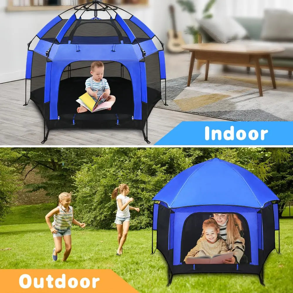 Outdoor Baby Playpen with Canopy Beach Tent for Kids and Toddlers Portable Lightweight Pop Up Pack and Play Playards with Travel FREE Shipping
