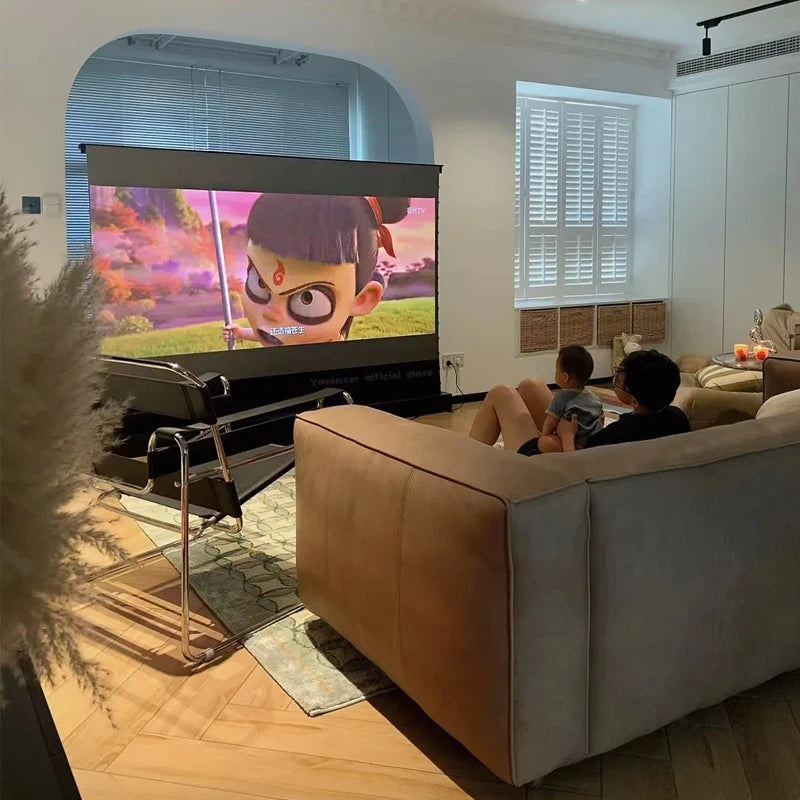 150 Inch Max Electric ALR CLR Rollable Floor Rising Long Throw Projector Screen Grey Crystal Ambient Light Rejecting HD 3D 8K FREE Shipping