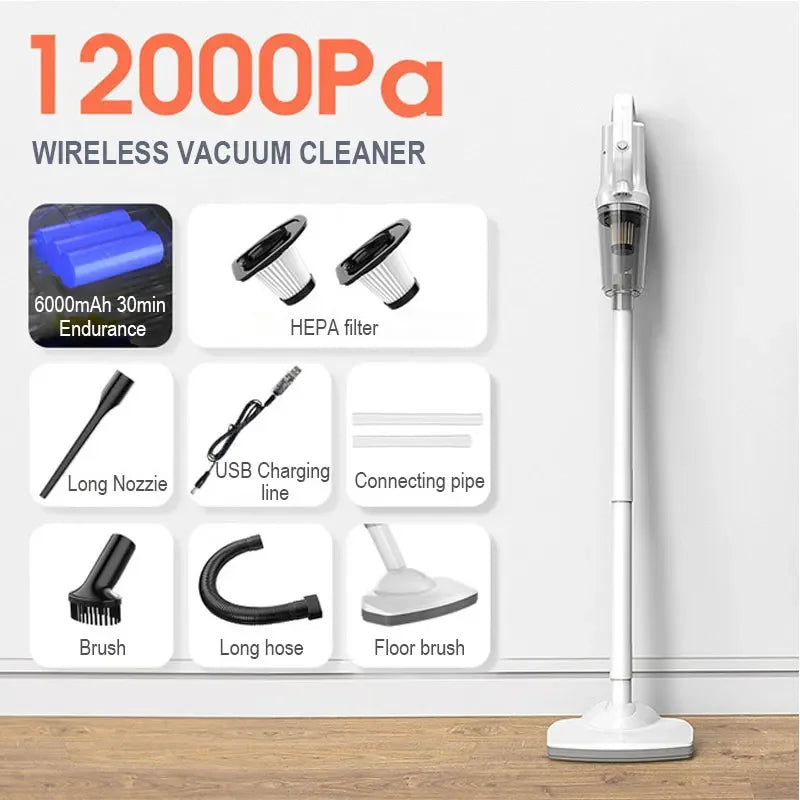 Wireless Vacuum Cleaner Handheld Cordless Dual Mini Appliance 12kPa Suction Chargable Built-in Battrery Car&Home Vacuum Cleaner FREE Shipping