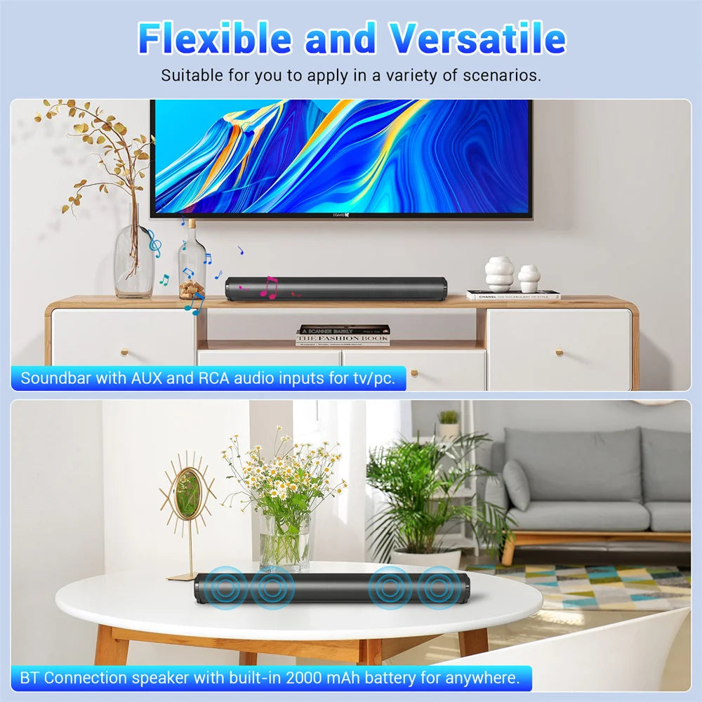 Sound Bar TV Sound System Bluetooth Speaker Wireless Subwoofer Bass Home Theater Rechargeable Lound Portable Speaker Free Shipping