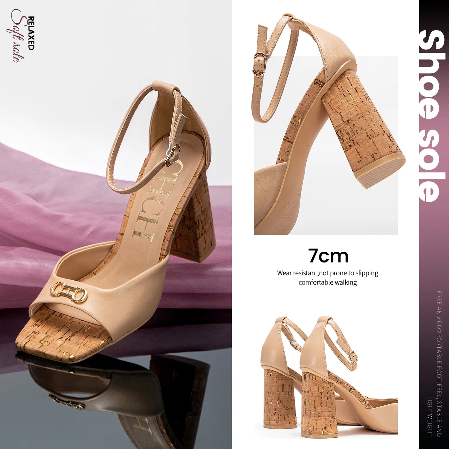 Heels Carolina Herrera New York Design Women's High Heels Exquisite Workmanship Comfortable and Versatile FREE SHIPPING