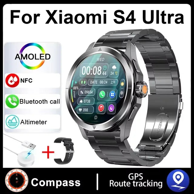 Xiaomi S4 Ultra Outdoor Sports Smart Watch Men 1.53 inch AMOLED NFC GPS Compass Heart rate Waterproof BT Call Smartwatch reloj Xiaomi FREE Shipping