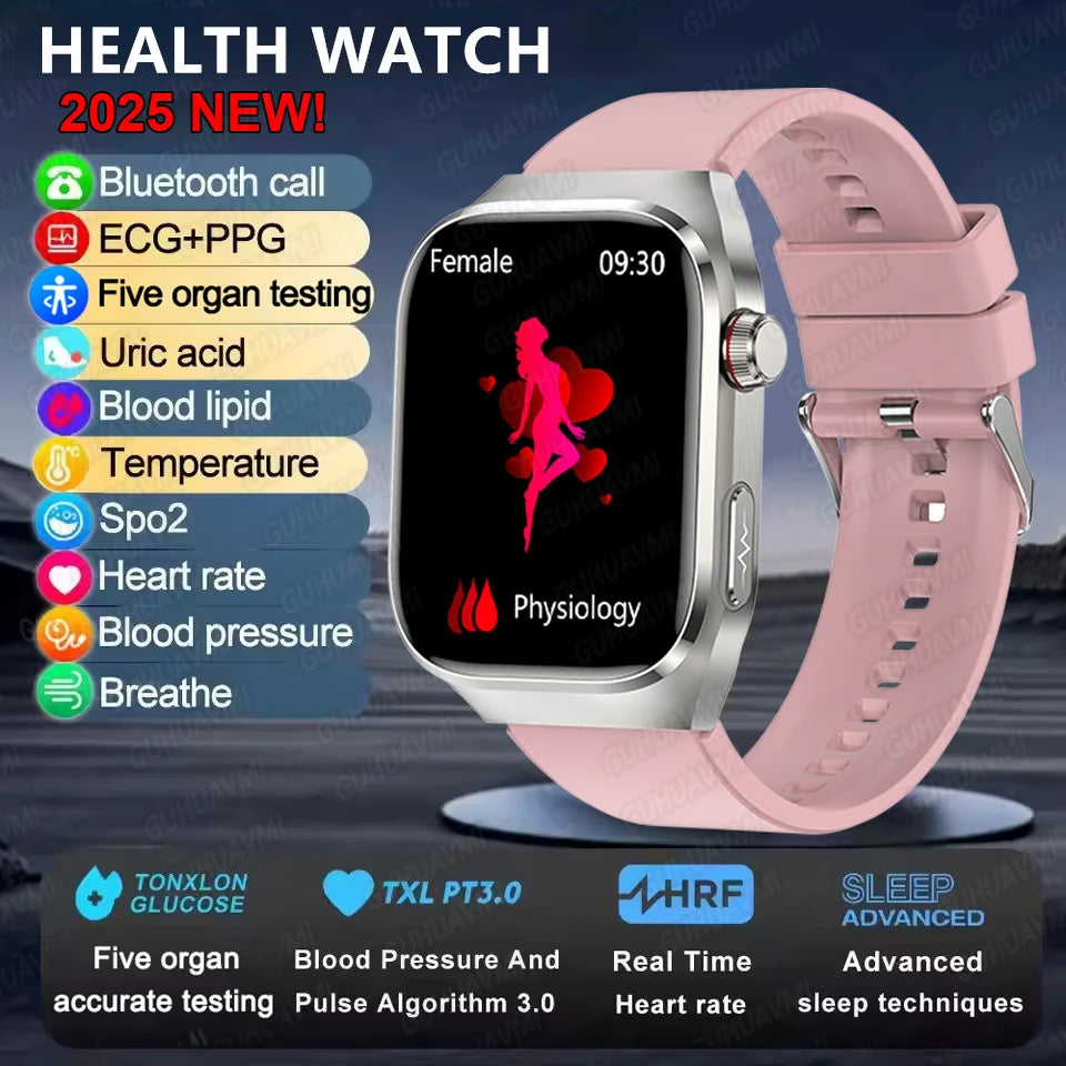 Micro Physical Examination Smart Watch For Men Uric Acid Body Fat Five Organ Health Watches Bluetooth Call SmartBracelet FREE Shipping