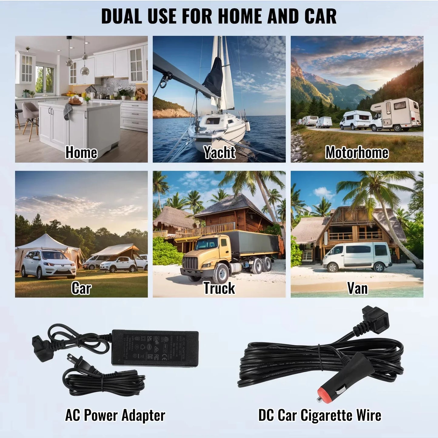 VEVOR 12L 15L 30L 37L 45L Car Refrigerator Fridge 37 L -4℉-68℉ 12/24V DC and 100-240V AC for Outdoor Camping and RV Free Shipping