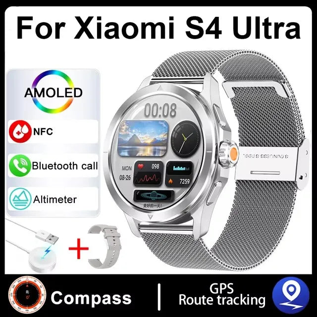 Xiaomi S4 Ultra Outdoor Sports Smart Watch Men 1.53 inch AMOLED NFC GPS Compass Heart rate Waterproof BT Call Smartwatch reloj Xiaomi FREE Shipping
