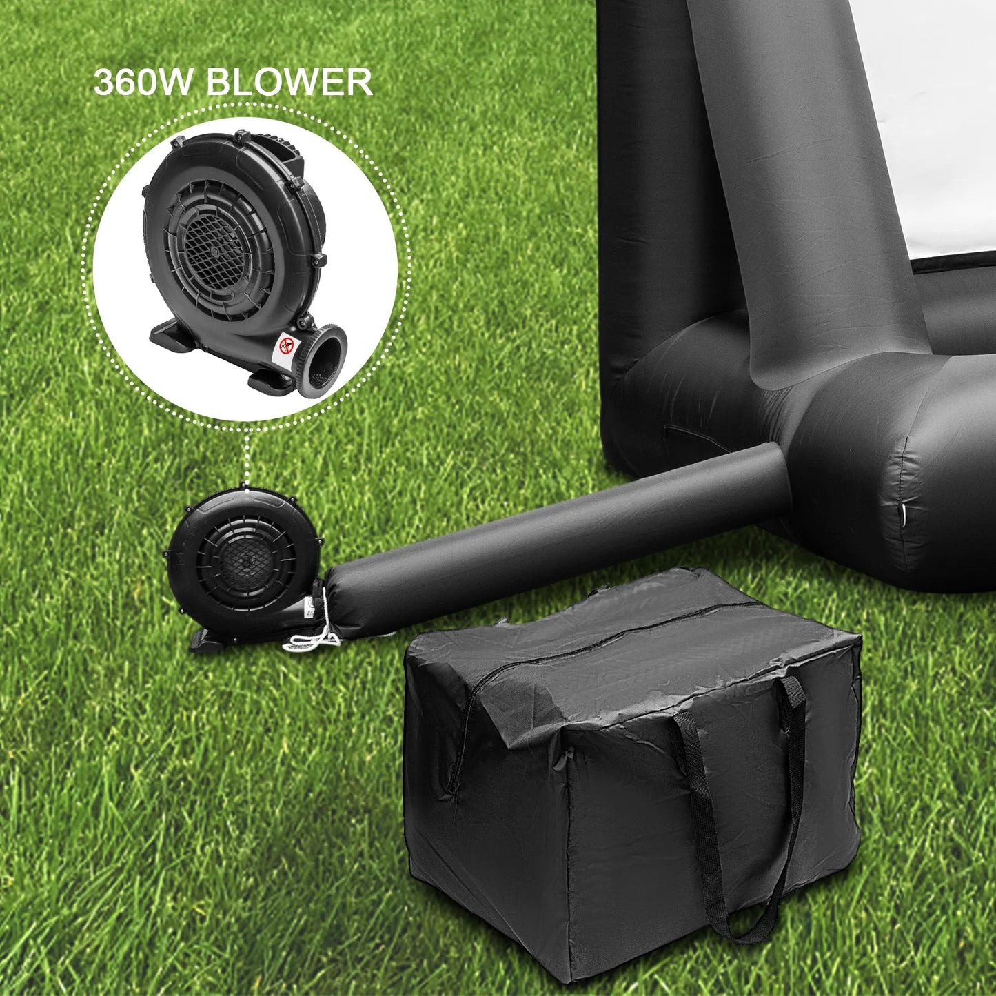 VEVOR Inflatable Movie Screen 24FT Inflatable Projector Screen w/ 360W Air Blower Blow Up Screen Supports Front/Rear Projection FREE Shipping