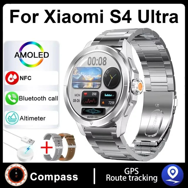 Xiaomi S4 Ultra Outdoor Sports Smart Watch Men 1.53 inch AMOLED NFC GPS Compass Heart rate Waterproof BT Call Smartwatch reloj Xiaomi FREE Shipping