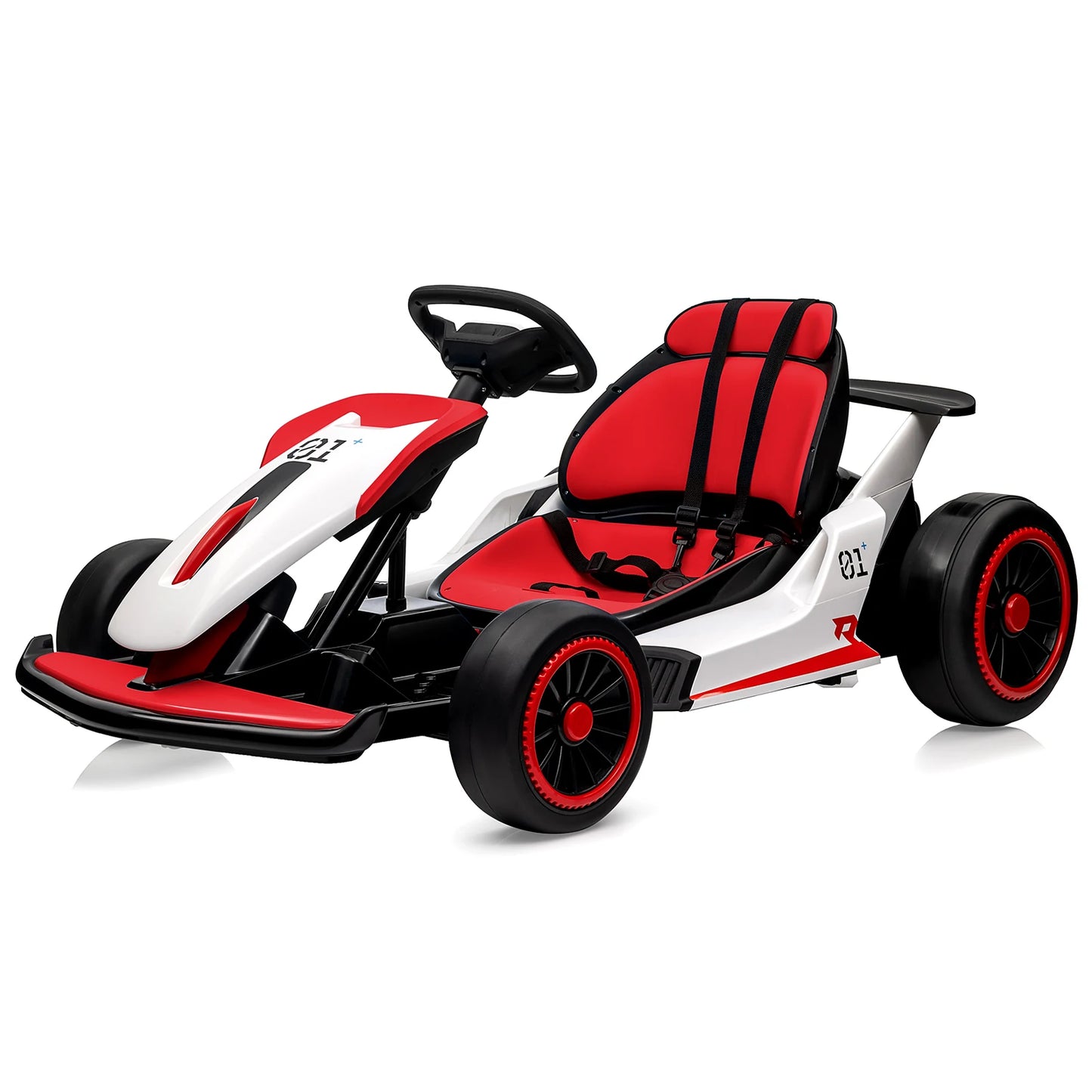 High Speed Electric Go Kart for Kids 24V7Ah Battery Pedal Drift Kart with Two 150W Motors Ride on Toys for Kids Ages 6+
