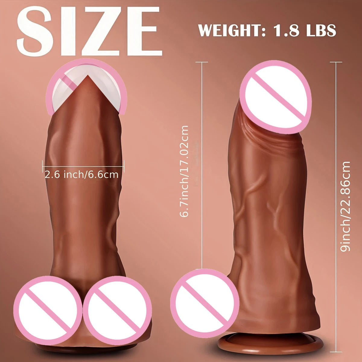 Thrusting Dildo Vibrator - 9 Inch Realistic Dildos with 3 Thrusting & 9 Vibrating & Heating Modes Adult Sex Toys for Women 18+ FREE Shipping