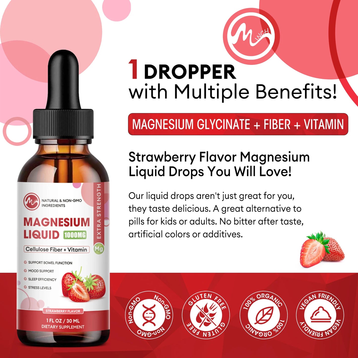 Magnesium Glycinate Liquid Drop, Sleep Support Vegan Non-GMO 30Ml Free Shipping