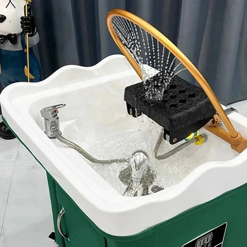 Head Spa Shampoo Chair Hair Salon Portable Small Hair Washing Station Chair Move Therapy Lettino Massaggio Furniture MQ50SC FREE shipping