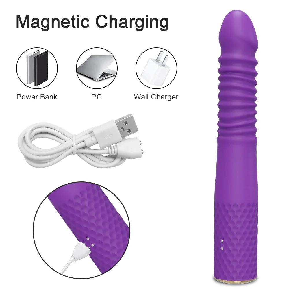 Automatic Thrusting Dildo Vibrator G Spot Clitoris Stimulation Anal Vaginal Massage Vibrating Sex Toy for Women Adult Goods FREE Shipping
