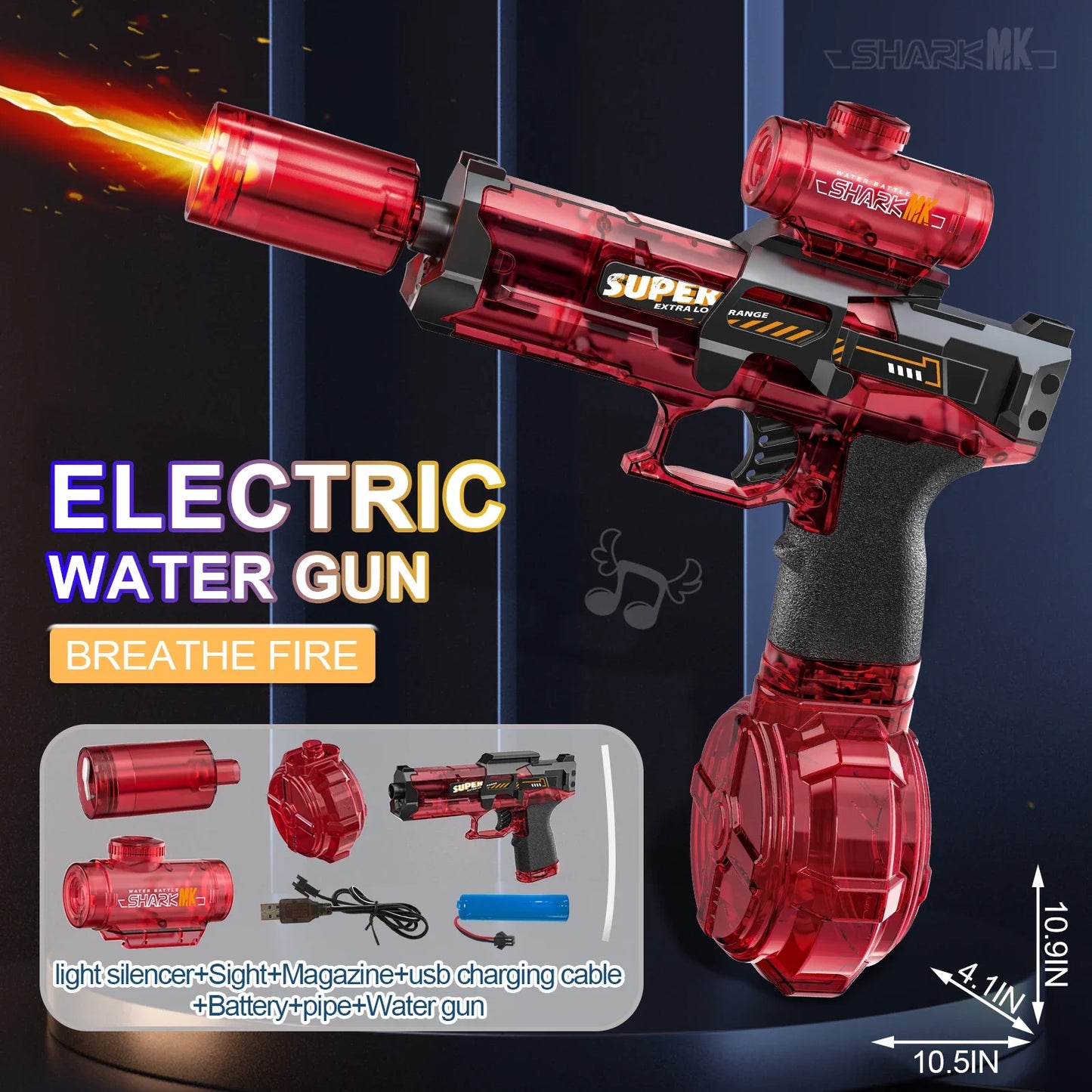 Led Light Emitting Electric Water Gun Toys Children Automatic Sensor Lights Water Pistol Summer Outdoor Beach Pool Toy for Kids FREE Shipping