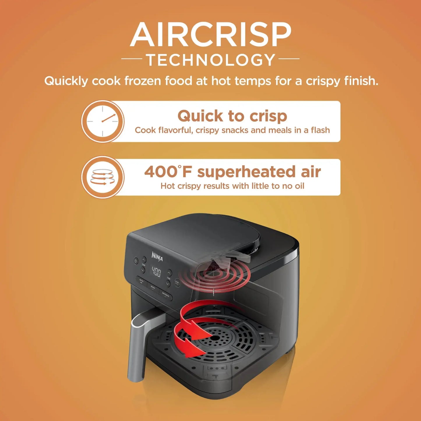 Ninja Air Fryer Pro XL5 4-in-1 with 5 QT Capacity, Air Fry, Roast, Reheat, Dehydrate, Air Crisp Technology with 400F for hot, 120 Volts, Nonstick Basket & Crisper Plate, Grey, 5 qt Air Fryer, Black - Automatic Shutoff FREE Shipping
