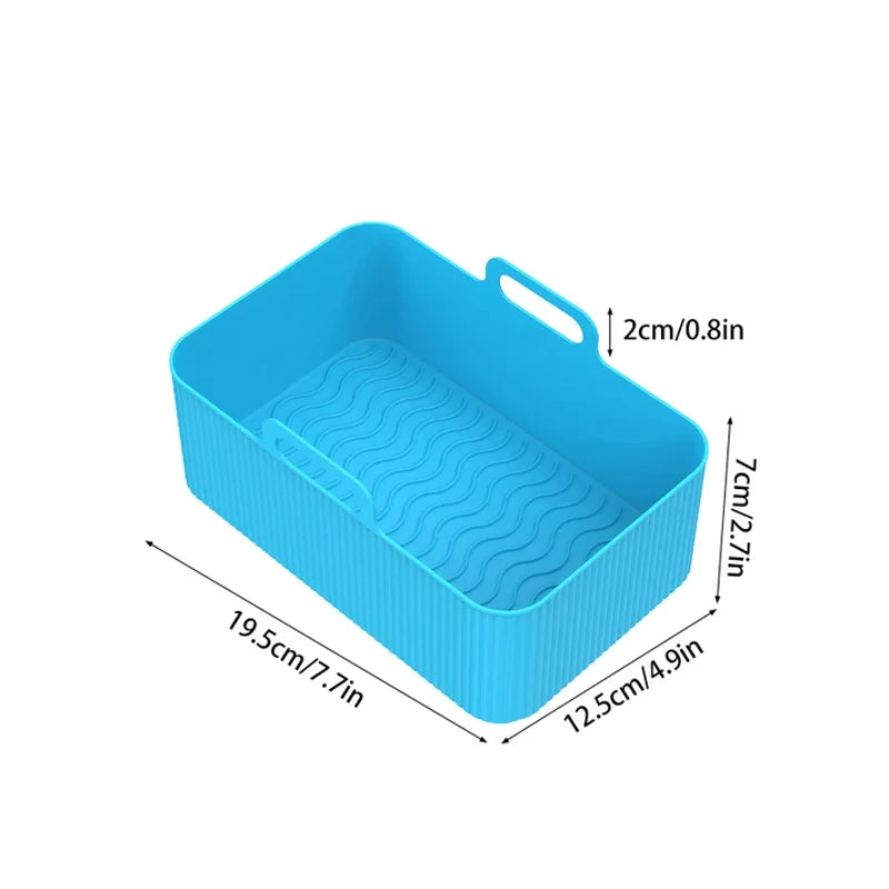 1/2PCS Reusable Air Fryer Silicone Tray Dish Dual 2 Basket Baking Pan Oven Pot Plate Liner Dual Air Fryer Accessories For Ninja FREE Shipping
