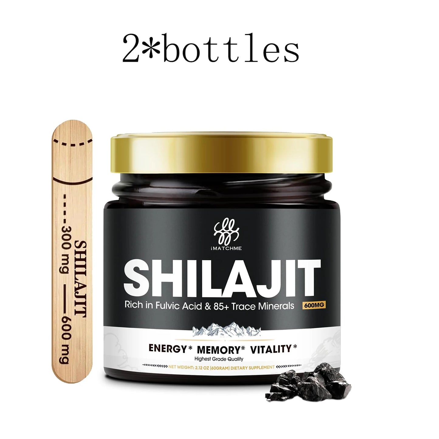 Shilajit Pure Himalayan Organic Resin - Gold Grade Shilajit Resin with Fulvic Acid & 85+ Trace Minerals Complex for Energy Free Shipping