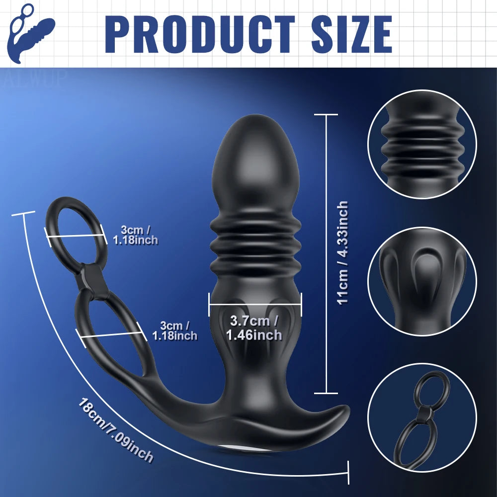 APP Control Male Thrusting Prostate Massager Vibrator for Men Gay Anal Plug Telescopic Butt Plug Female Sex Toy for Adult FREE Shipping