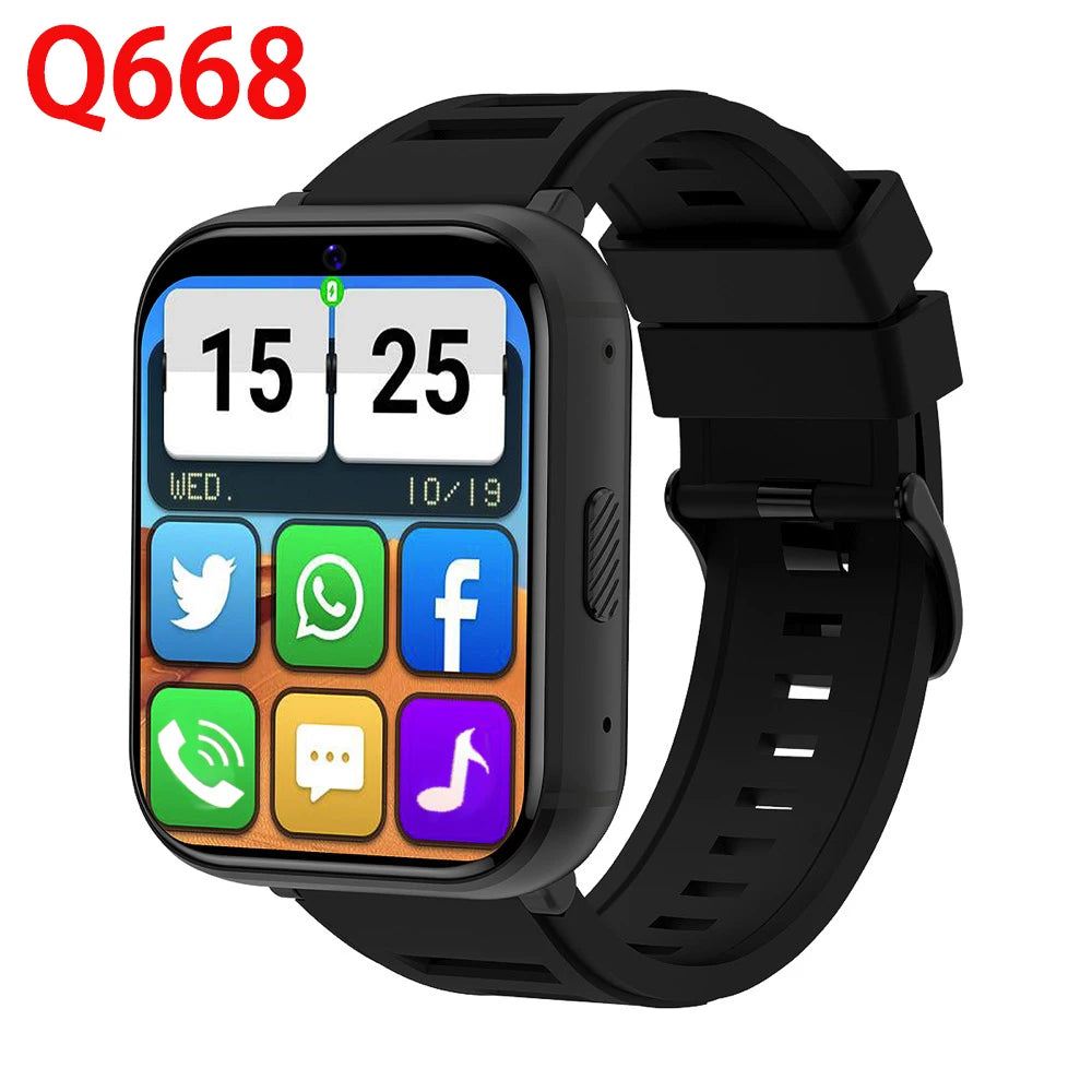 2025 RAM 4GB ROM 64GB 1.99 Inch 4G Call Smart Watch GPS Wifi SIM Dual Camera Heartrate Testing Waterproof Sports Men Smartwatch