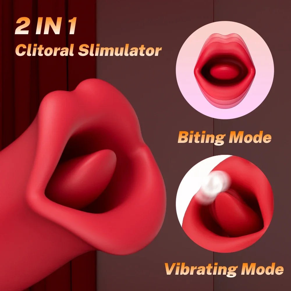 Mouth Sucking Licking Vibrator for Women Oral Nipple Clitoris Vibration Flirting Stimulation Adult Female Sex Toys Masturbation FREE Shipping