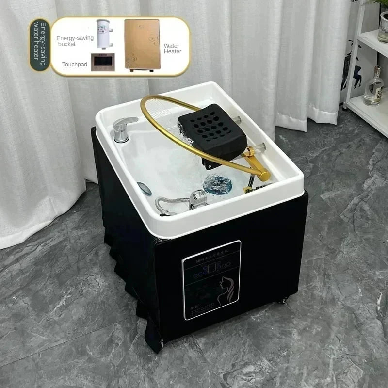 Head Spa Shampoo Chair Hair Salon Portable Small Hair Washing Station Chair Move Therapy Lettino Massaggio Furniture MQ50SC FREE shipping