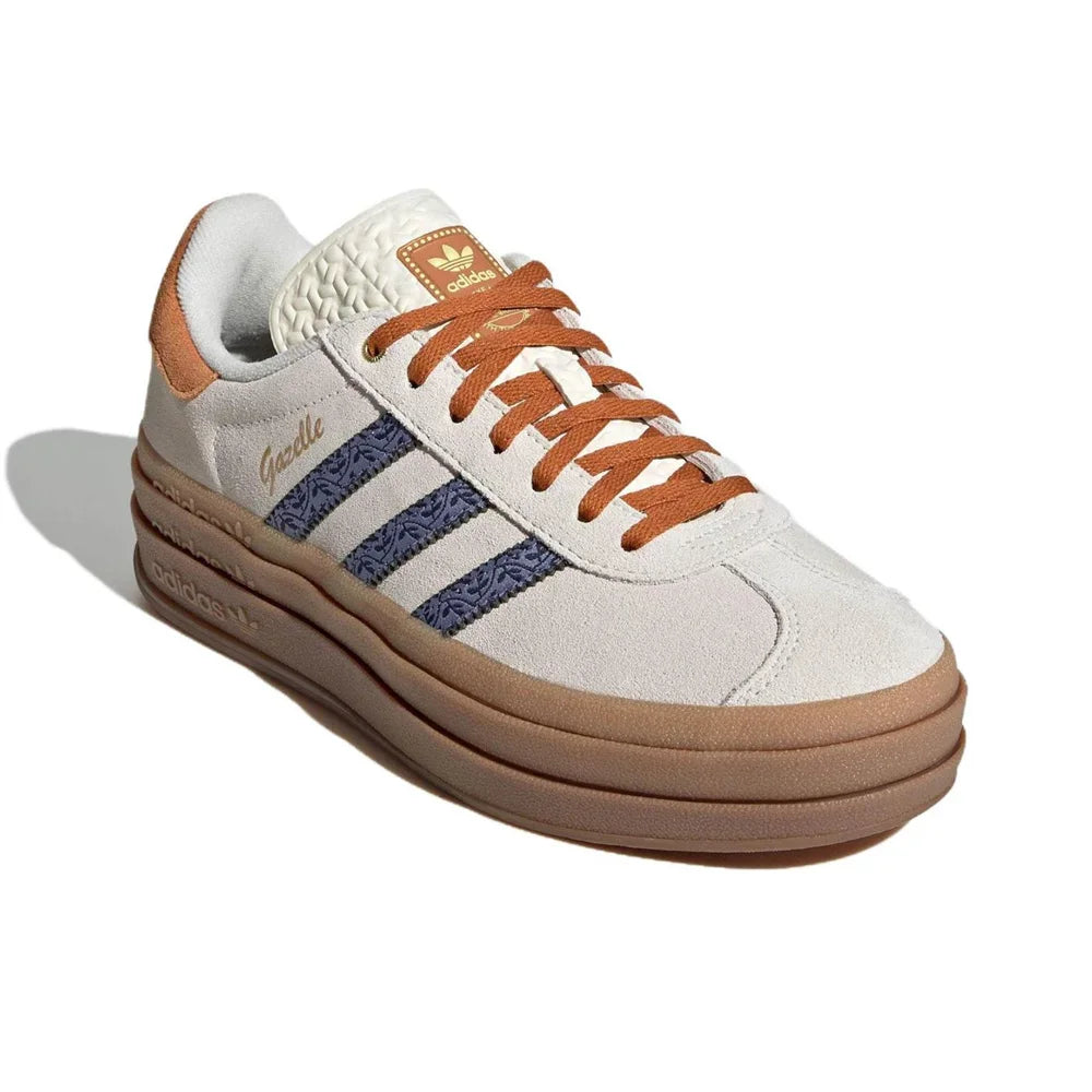 Adidas Originals Gazelle Bold Women Indigo White Fashion Classic Thick Platform Non-slip Height Increase Board Shoes Free Shipping