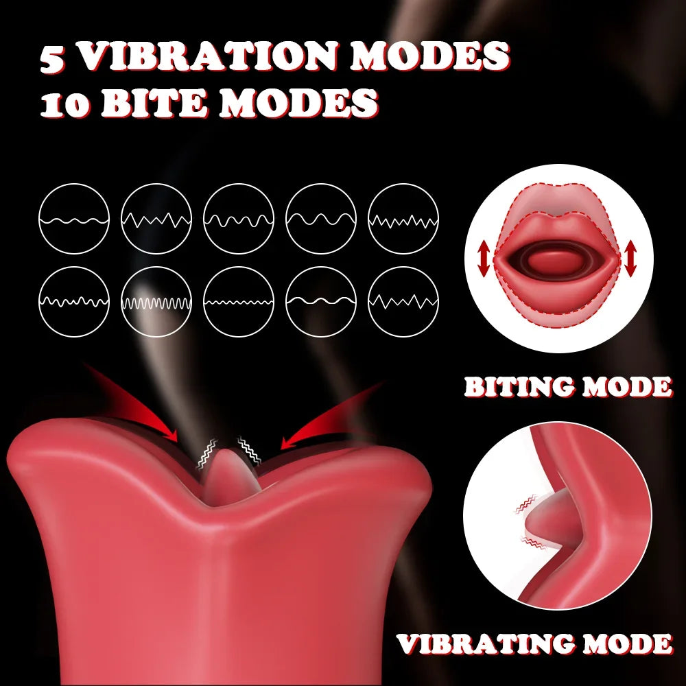 Mouth Sucking Licking Vibrator for Women Oral Nipple Clitoris Vibration Flirting Stimulation Adult Female Sex Toys Masturbation FREE Shipping