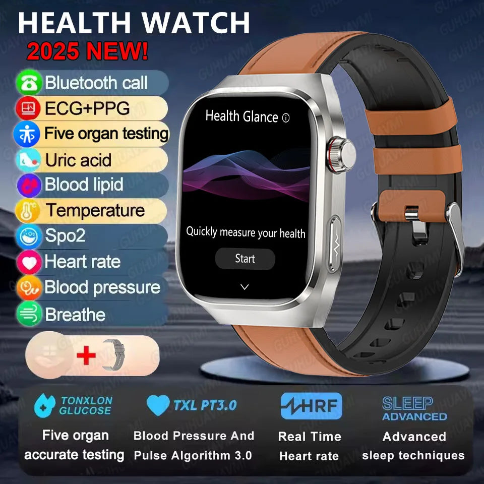 Micro Physical Examination Smart Watch For Men Uric Acid Body Fat Five Organ Health Watches Bluetooth Call SmartBracelet FREE Shipping