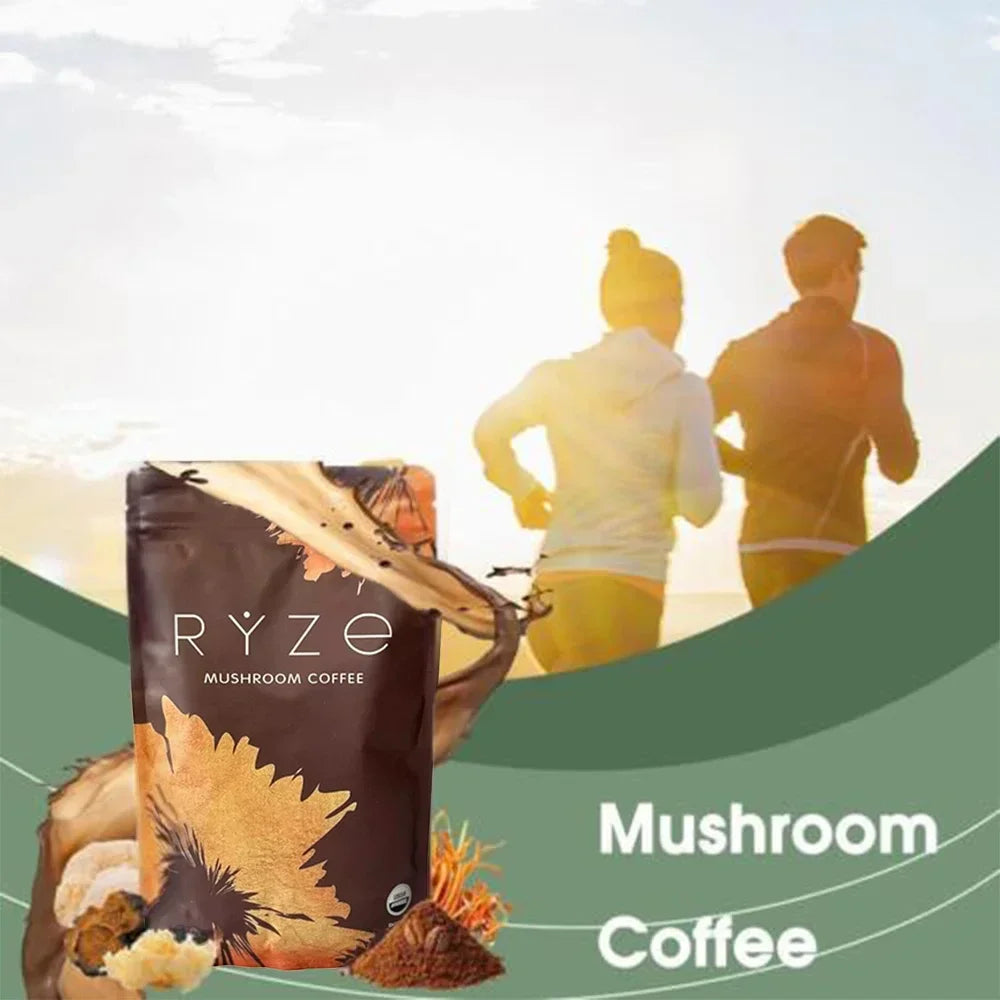 RYZE Mushroom Coffee USDA Organic with 6 Adaptogenic Mushrooms and MCT Oil, USA Grown Instant Coffee for Better Energy, Focus, Digestion, Immunity with Turkey Tail, Shiitake, Lion's Mane, 30 Servings 1 Pack FREE SHIPPING