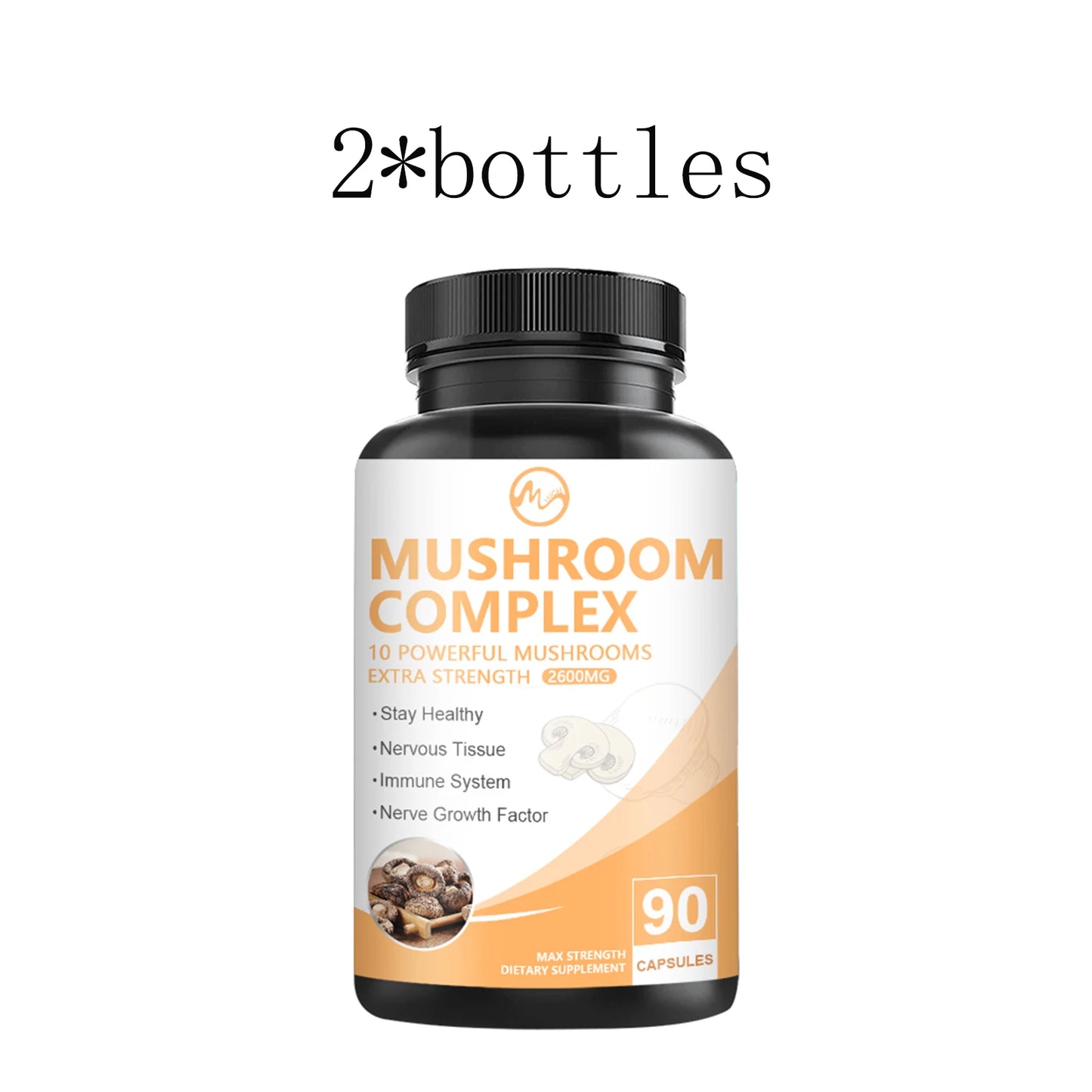 High Strength Mushroom Supplement 900MG Mushroom Complex Capsules - Brain Supplements for Memory and Focus Vegan Free Shipping