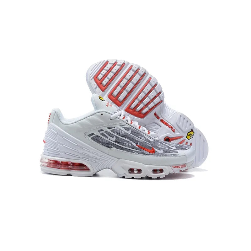 Nike Air Max Plus TN 3 Triple White Classics Lightweight Air Cushion Wear-Resistant Men Running Shoes White Walking Sneakers FREE Shipping
