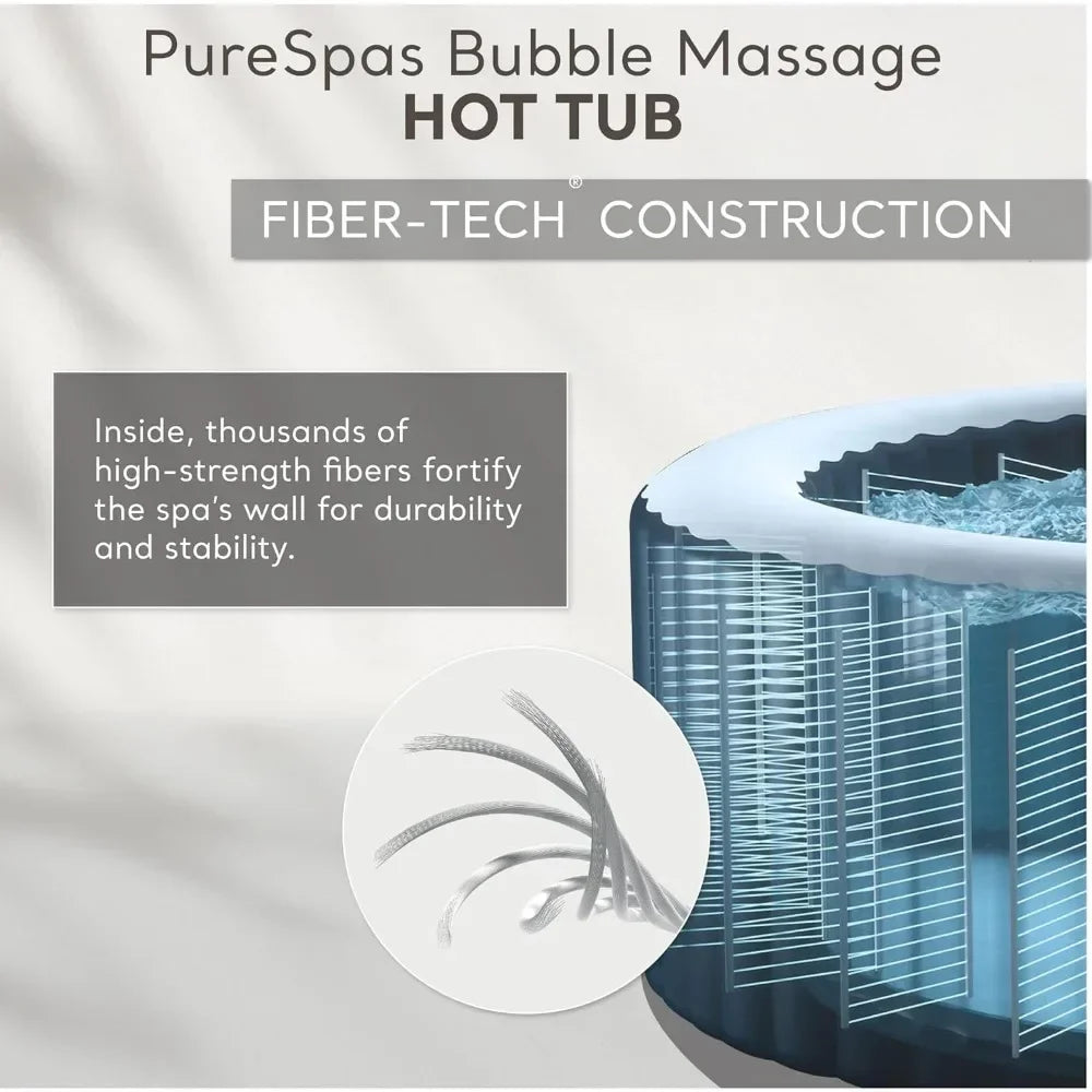 Bubble Massage Spa Set, Inflatable Portable Hot Tub, Includes Energy Efficient Spa Cover, Saltwater System Ready FREE Shipping