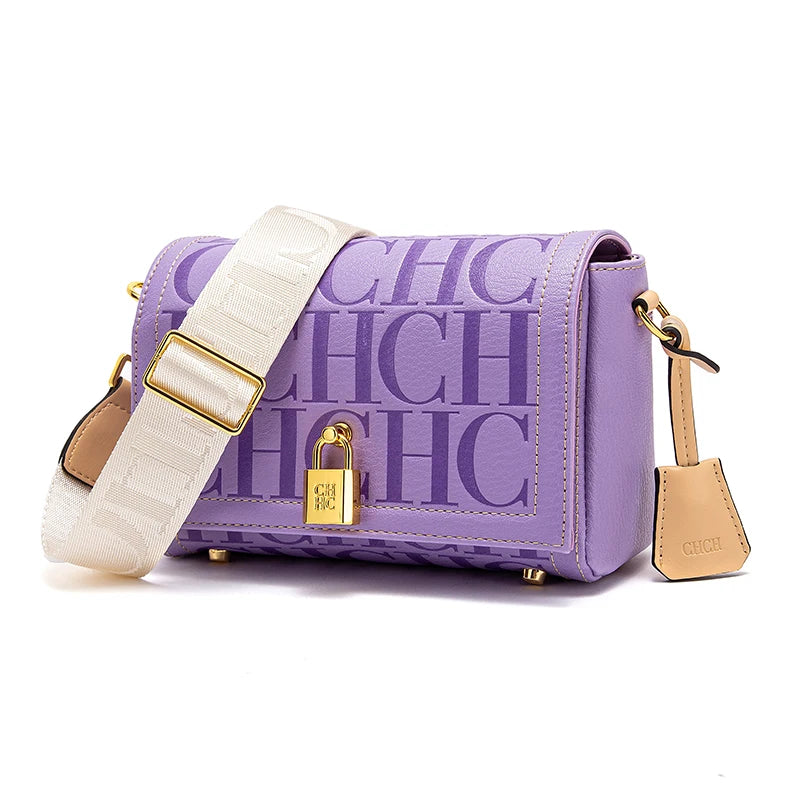 Carolina Herrera Crossbody Bag New Purple Magnetic Flip Cover Commuter Women's Bag Wallet FREE Shipping