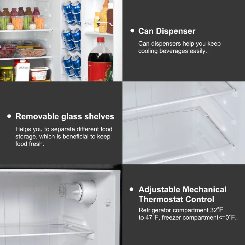 Galanz 4.6. Cu ft Two Door Mini Refrigerator with Freezer, Stainless Steel FREE Shipping