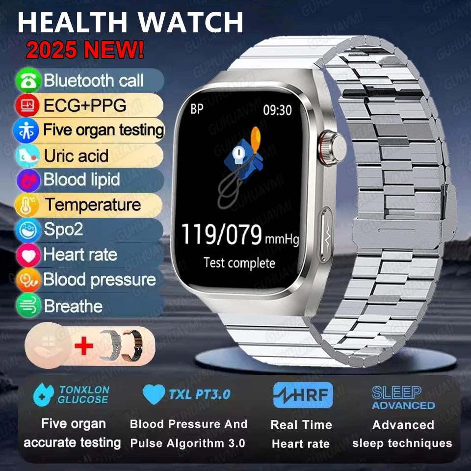 Micro Physical Examination Smart Watch For Men Uric Acid Body Fat Five Organ Health Watches Bluetooth Call SmartBracelet FREE Shipping