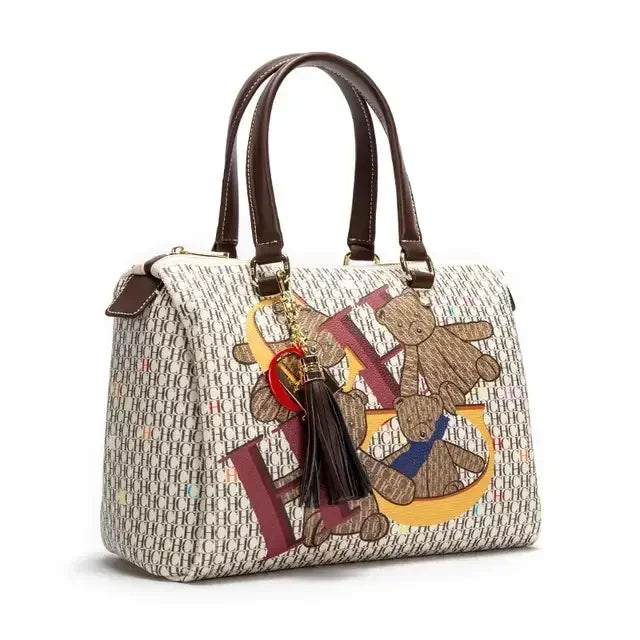 CH Women's Handbags 2024 Spring New Women's Commuter Crossbody Bag Bronze Fashion Luxury DesignColorful Printed Monogram