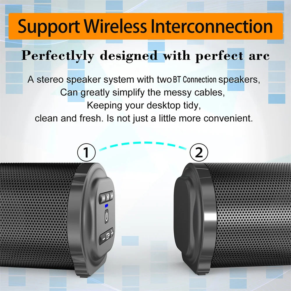 Sound Bar TV Sound System Bluetooth Speaker Wireless Subwoofer Bass Home Theater Rechargeable Lound Portable Speaker Free Shipping
