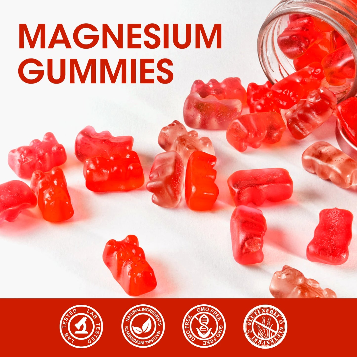 Magnesium Glycinate Gummies - Support Sleep Relax Nerves- Good Mood Brain Health Muscle Strengthen and Bones Free Shipping