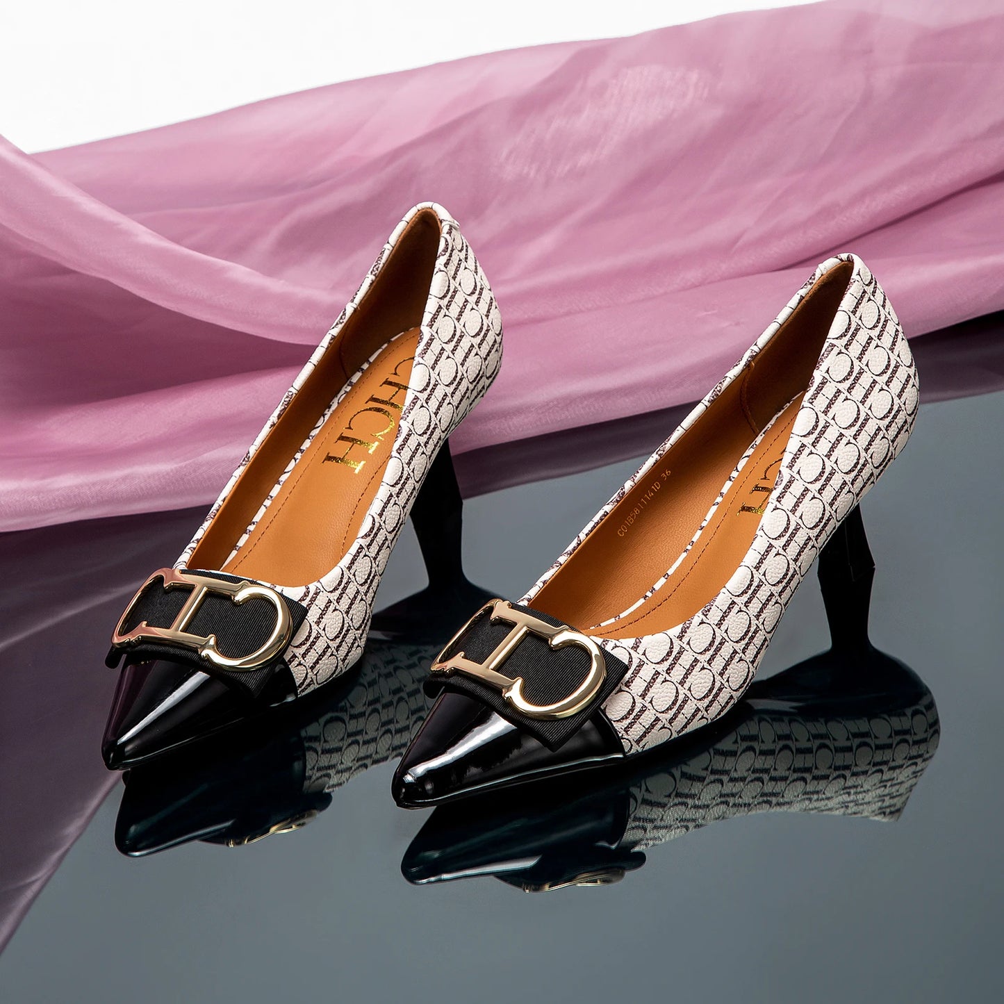 Classic Style Letter Print Design Women's High Heels Fine Workmanship Simple Versatile Fashion Women's Single Shoes FREE SHIPPING