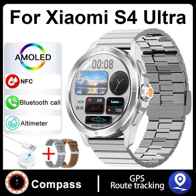 Xiaomi S4 Ultra Outdoor Sports Smart Watch Men 1.53 inch AMOLED NFC GPS Compass Heart rate Waterproof BT Call Smartwatch reloj Xiaomi FREE Shipping