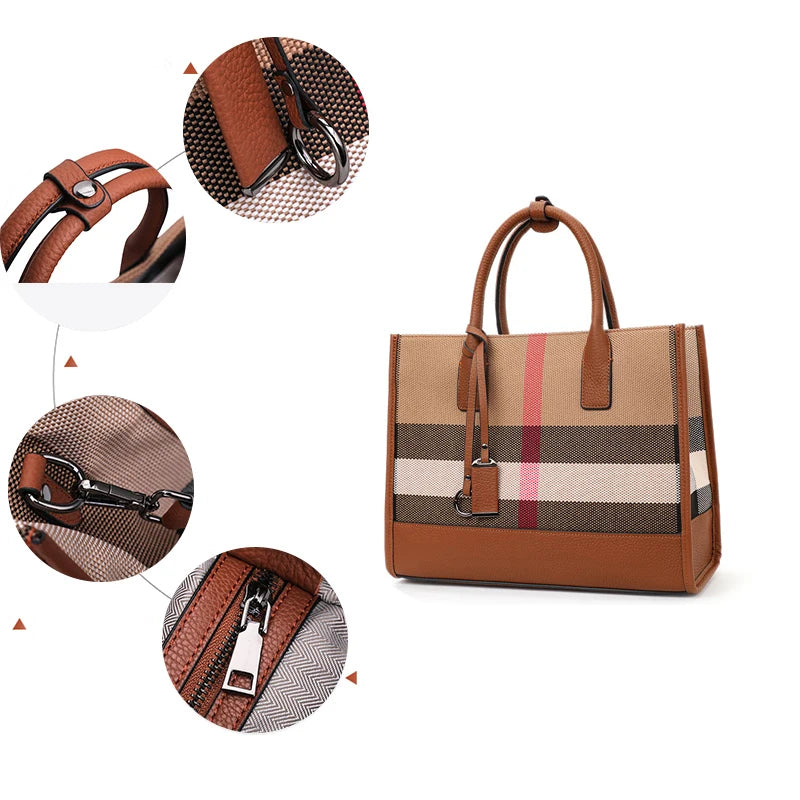 Fashion Women's Handbag Classic Versatile Large Capacity Cowhide Single Shoulder Crossbody Bag