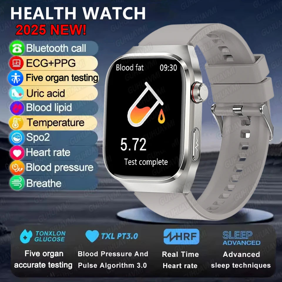 Micro Physical Examination Smart Watch For Men Uric Acid Body Fat Five Organ Health Watches Bluetooth Call SmartBracelet FREE Shipping