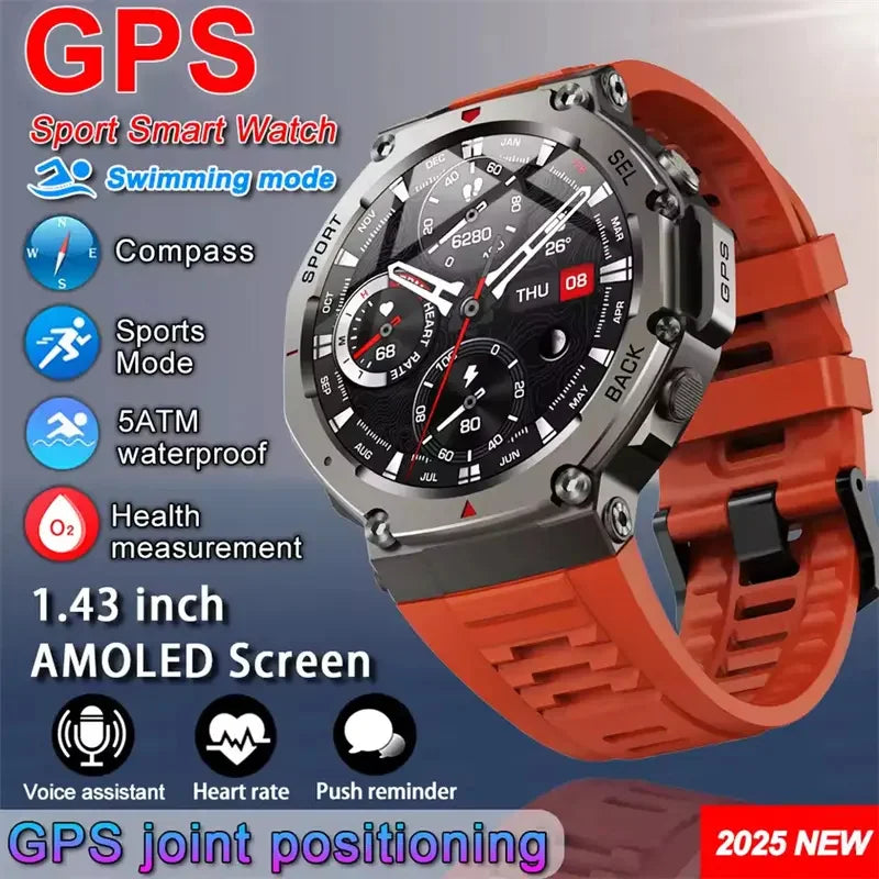 T-Rex 3 GPS Smart Watch 10ATM Waterproof Built-in Dual-band GNSS Compass Military Sport Smartwatch Men 2025 New For Xiaomi Ultra FREE Shipping