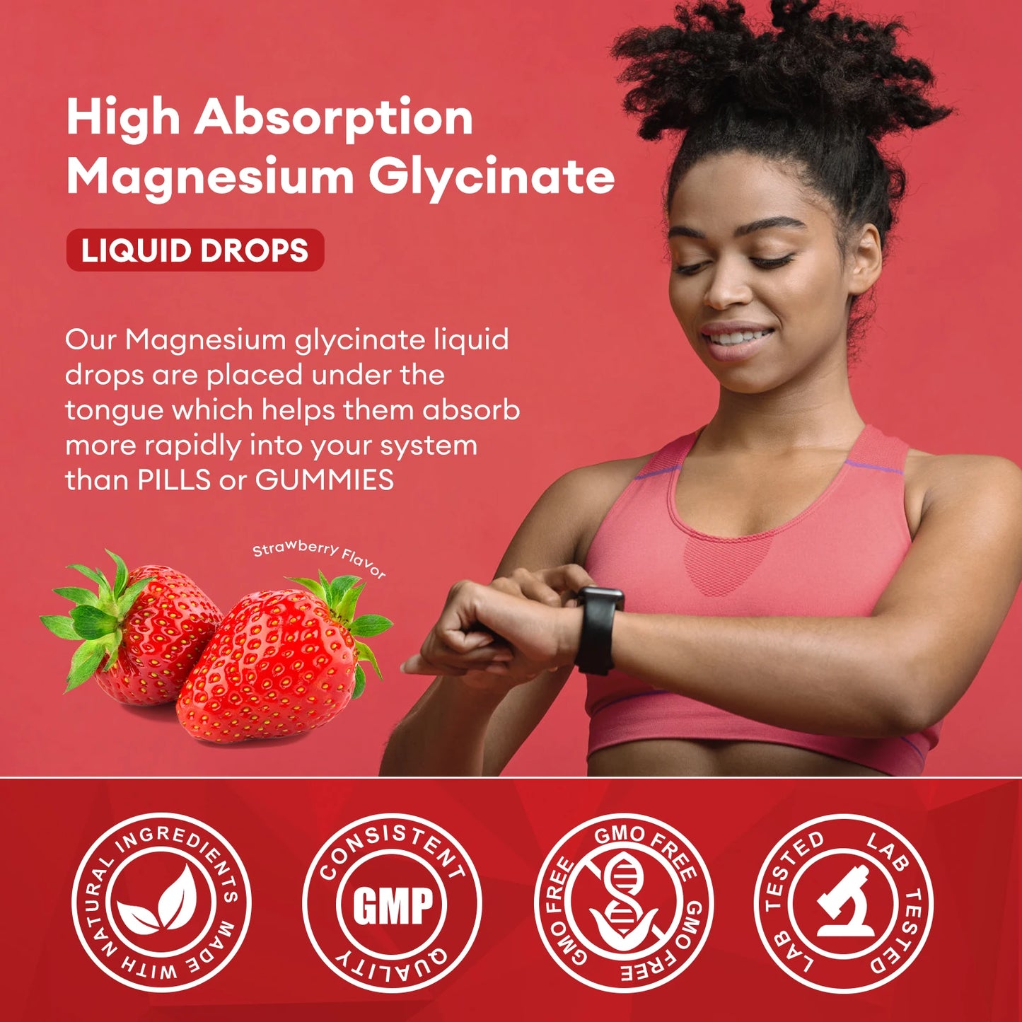 Magnesium Glycinate Liquid Drop, Sleep Support Vegan Non-GMO 30Ml Free Shipping