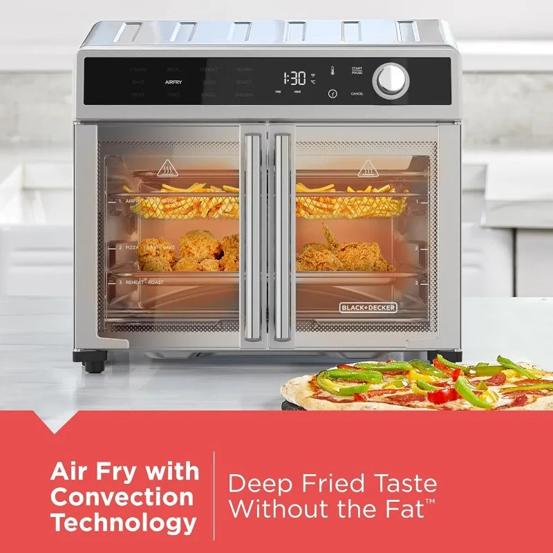 BLACK+DECKER Crisp 'N Bake Air Fryer Toaster Oven Combo, 12 in 1 Countertop Convection Oven Cooks Food Fast, Fits a Whole Pizza FREE Shipping