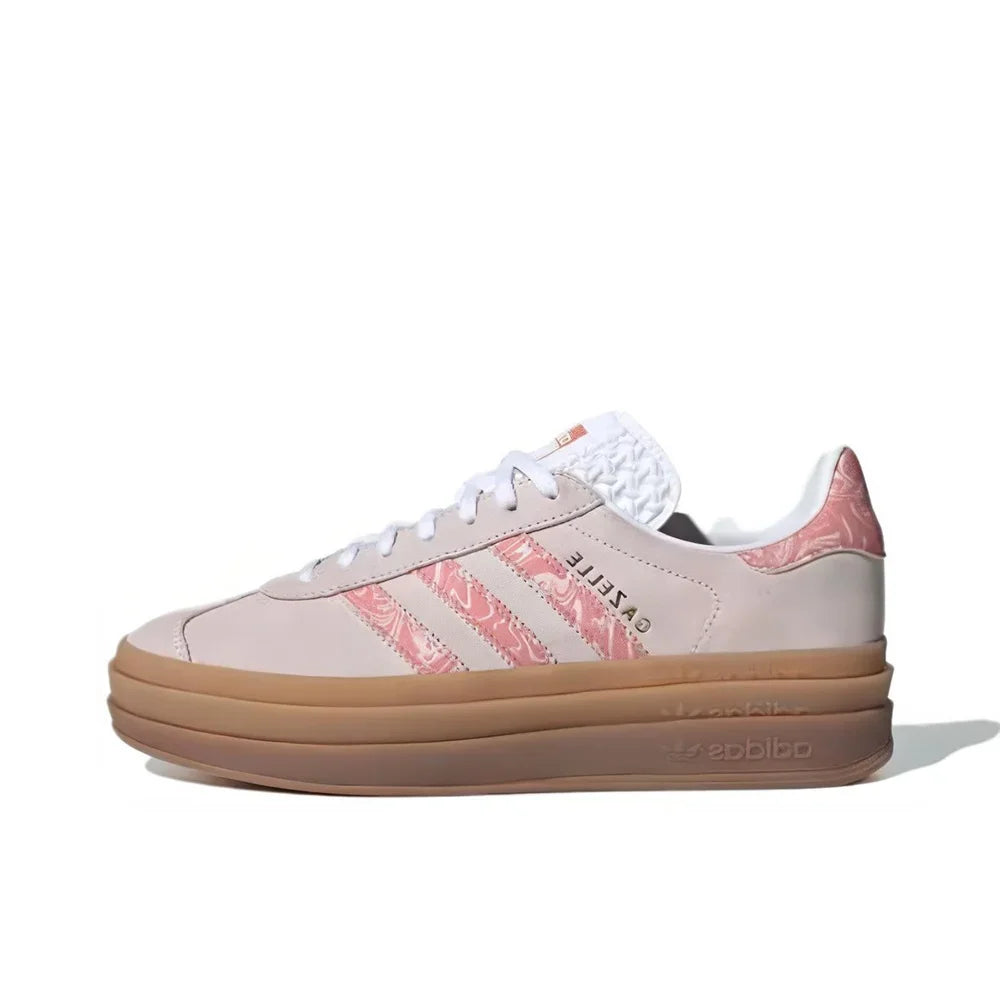 Adidas Originals Gazelle Bold Women Indigo White Fashion Classic Thick Platform Non-slip Height Increase Board Shoes Free Shipping