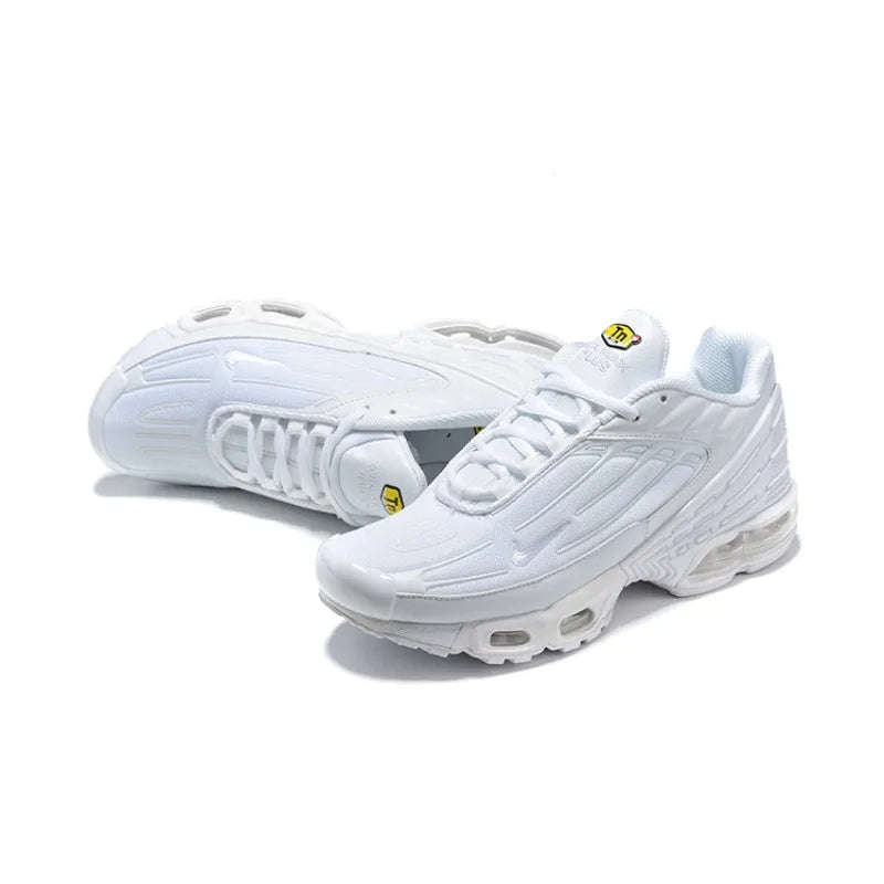 Nike Air Max Plus TN 3 Triple White Classics Lightweight Air Cushion Wear-Resistant Men Running Shoes White Walking Sneakers FREE Shipping