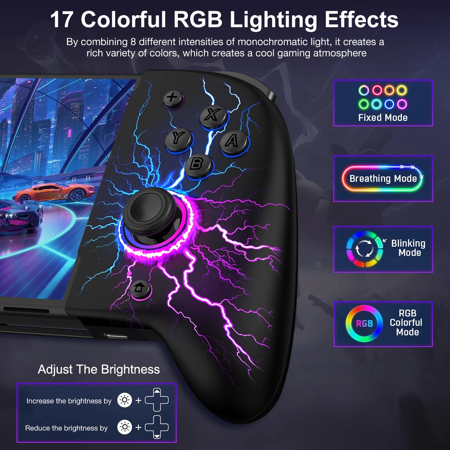 For Nintendo Switch/OLED Controller Hall Effect Wireless Switch Controller One-Piece Switch Joypad with 1000mAh Battery FREE Shipping
